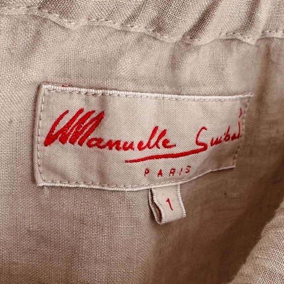 Vintage Linen midi skirt - made in France - classic style - size L - Picture 4 of 5